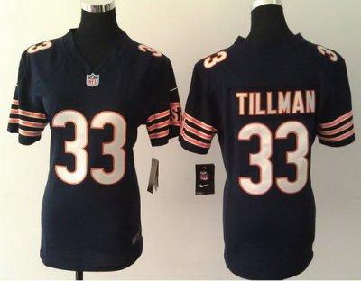 Women NEW Chicago Bears 33 Charles Tillman Blue NFL Jerseys