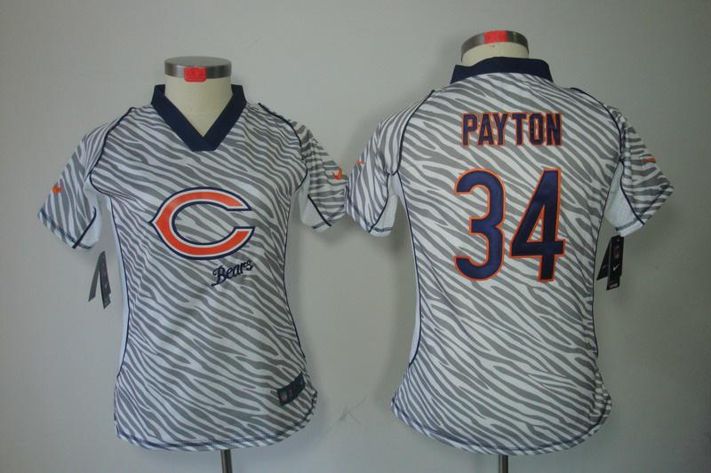 Women NEW Chicago Bears 34 Walter Payton FEM FAN Zebra NEW NFL Jerseys