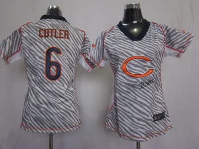 2012 Women NEW Chicago Bears 6 Jay Cutler FEM FAN Zebra NFL Jerseys