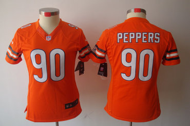 2012 Women NEW Chicago Bears 90 Julius Peppers Orange Jerseys