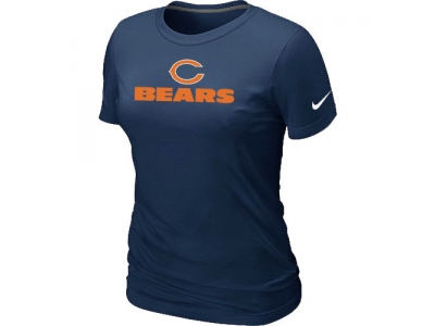 Women NEW Chicago Bears Authentic logo T-Shirt D.blue