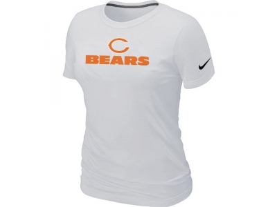 Women NEW Chicago Bears Authentic logo T-Shirt White