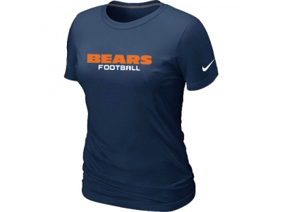 Women NEW Chicago Bears Sideline Legend Authentic Font T-Shirt D.Blue