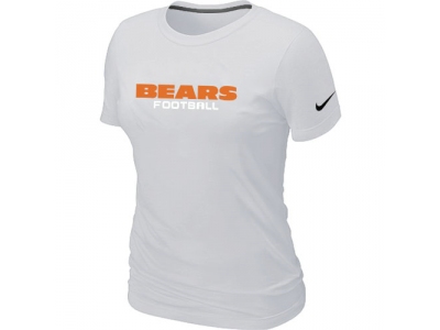 Women NEW Chicago Bears Sideline Legend Authentic Font T-Shirt White