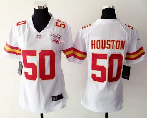Women NEW Chiefs #50 Justin Houston White Stitched NFL Elite Jersey