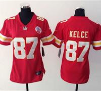 Women NEW Chiefs #87 Travis Kelce Red Team Color Stitched NFL Elite