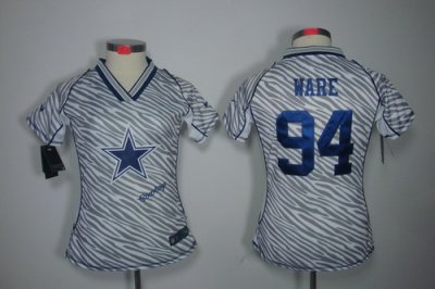 Women NEW Dallas Cowboys #94 DeMarcus Ware 2012 Fashion Jerseys(Fem Fan Zebra)