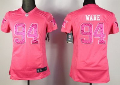 Women NEW Dallas Cowboys #94 DeMarcus Ware Pink NFL Jerseys