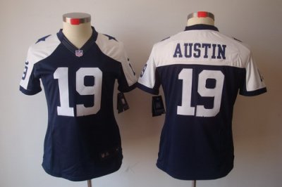 2012 Women Dallas Cowboys 19 Miles Austin Blue Thankgivings NEW NFL Jerseys