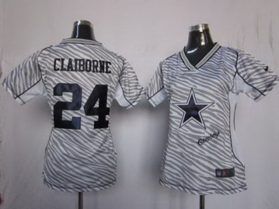 Women NEW Dallas Cowboys 24 Claiborne Womens FEM FAN Zebra NFL Jerseys