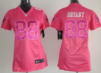 Women NEW Dallas Cowboys 88 Dez Bryant Pink NFL Jerseys