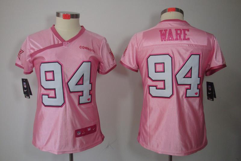 Women NEW Dallas Cowboys 94 DeMarcus Ware Pink Jerseys