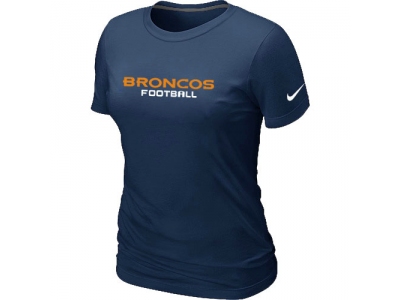 Women NEW Denver Broncos Sideline Legend Authentic Font T-Shirt D.Blue