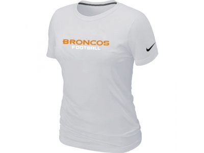Women NEW Denver Broncos Sideline Legend Authentic Font T-Shirt White