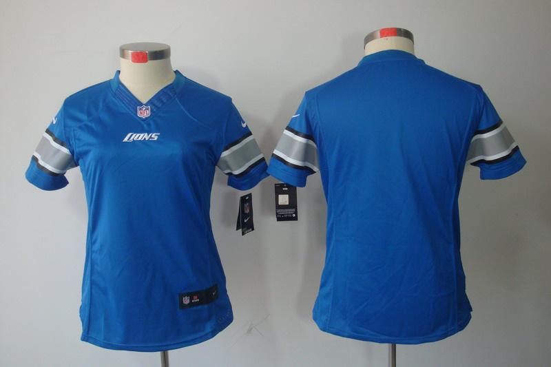 Women NEW Detroit Lions Blank Blue Jerseys