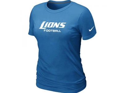 Women NEW Detroit Lions Sideline Legend Authentic Font T-Shirt L.Blue
