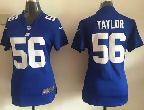 Women NEW Giants #56 Lawrence Taylor Royal Blue Team Color Stitched NFL Elite Jersey