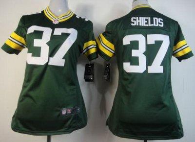 Women NEW Green Bay Packers 37 Sam Shields Green Jerseys