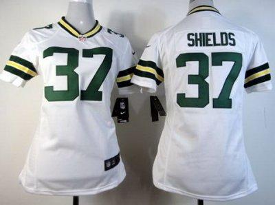 Women NEW Green Bay Packers 37 Sam Shields White Jerseys