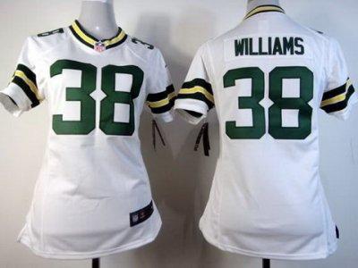 Women NEW Green Bay Packers 38 Tramon Williams white Jerseys