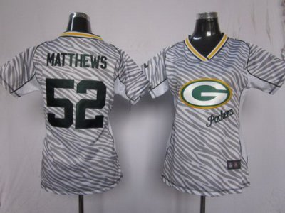 2012 Women NEW Green Bay Packers 52 Clay Matthews FEM FAN Zebra NFL Jerseys