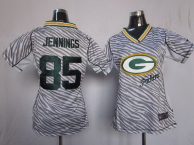 Women NEW Green Bay Packers 85 Greg Jennings Womens FEM FAN Zebra NFL Jerseys