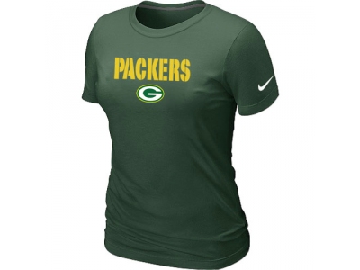Women NEW Green Bay Packers Authentic Logo T-Shirt Green