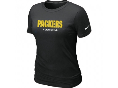 Women NEW Green Bay Packers Sideline Legend Authentic Font T-Shirt Black