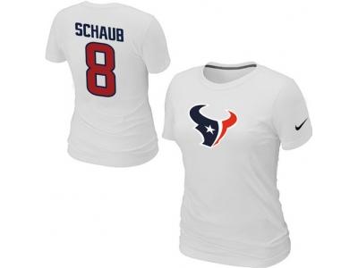 Women NEW Houston Texans #8 schaub Name & Number White T-Shirt