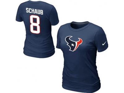 Women NEW Houston Texans #8 schaub Name & Number blue T-Shirt