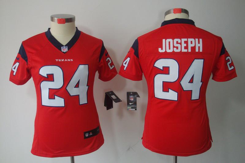 Women NEW Houston Texans 24 Joseph Red Jerseys