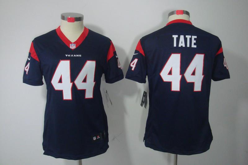 Women NEW Houston Texans 44 Tate Blue Jerseys