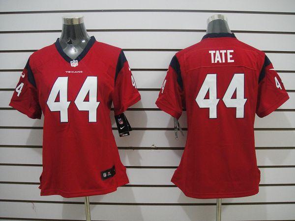 Women NEW Houston Texans 44 Tate Red Jerseys