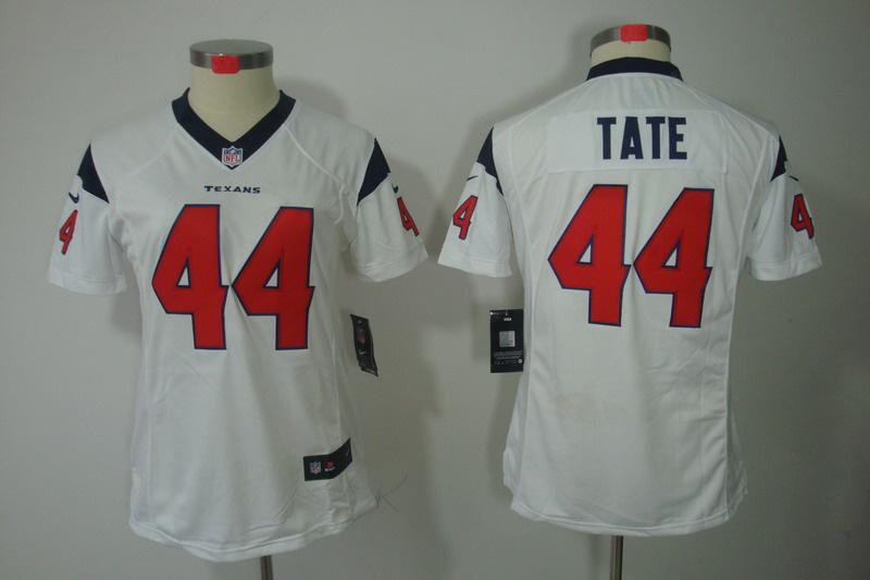 Women NEW Houston Texans 44 Tate White Jerseys