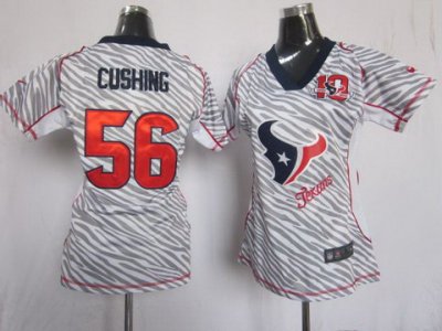 Women NEW Houston Texans 56 Brian Cushing FEM FAN Zebra NEW NFL Jerseys