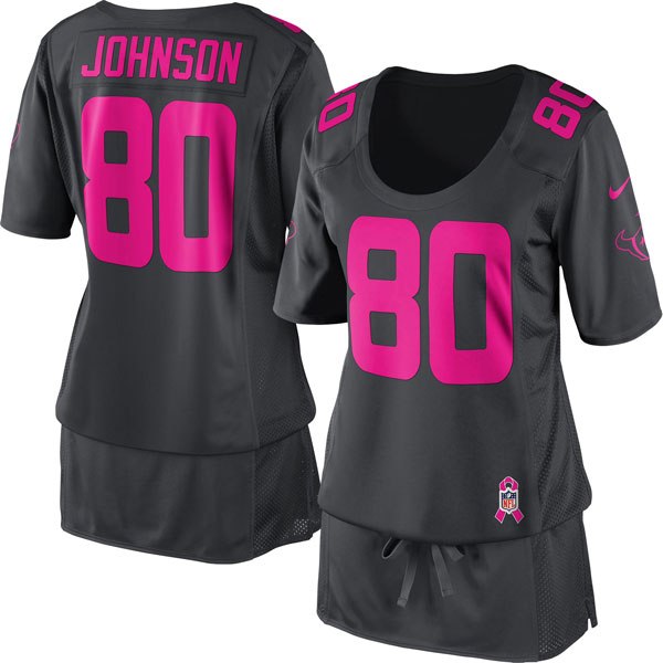 Women NEW Houston Texans 80 Andre Johnson Breast Cancer Awareness Jerseys