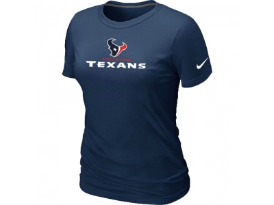 Women NEW Houston Texans Authentic Logo T-Shirt D.Blue