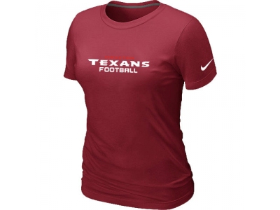 Women NEW Houston Texans Sideline Legend Authentic Font T-Shirt Red