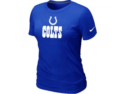 Women NEW Indianapolis Colts Authentic Logo T-Shirt Blue