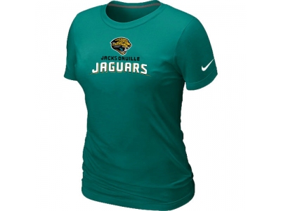Women NEW Jacksonville Jaguars Authentic Logo T-Shirt Green
