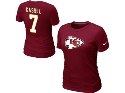 Women NEW Kansas City Chiefs #7 Dexter CASSEL Name & Number T-Shirt Red