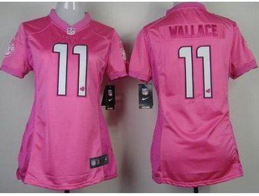 Women NEW Miami Dolphins 11 Mike Wallace Pink Love NFL Jerseys
