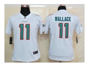 Women NEW Miami Dolphins 11 Mike Wallace White Jerseys(2013)