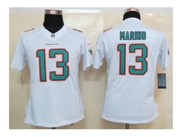 Women NEW Miami Dolphins 13 Dan Marino White Jerseys(2013)
