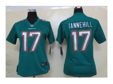 Women NEW Miami Dolphins 17 Ryan Tannehill Green Jerseys(2013)