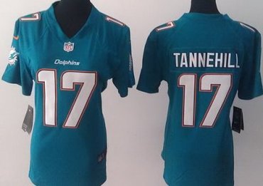 Women NEW Miami Dolphins 17 Ryan Tannehill Green NFL Jerseys (2013)