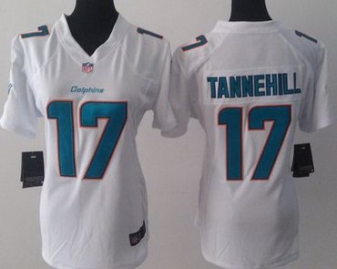 Women NEW Miami Dolphins 17 Ryan Tannehill White NFL Jerseys (2013)