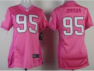 Women NEW Miami Dolphins 95 Dion Jordan Pink Love NFL Jerseys