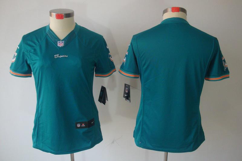 Women NEW Miami Dolphins Blank Green Jerseys