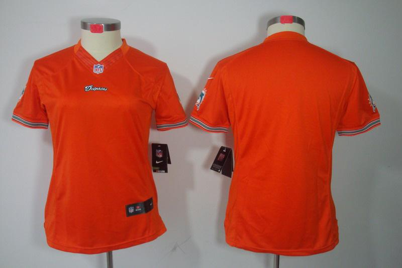 Women NEW Miami Dolphins Blank Orange Jerseys
